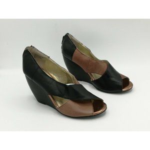 Seychelles Two-Toned Peep Toe Wedge Sandals